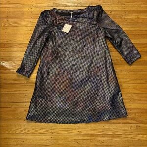 Free People Shimmering Purple Long Sleeve Dress